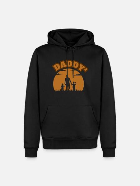 Fier Père Kid Garçon Marron - Sweat à capuche Premium bio Homme - noir