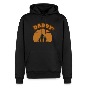 Père fier Enfant Garçon Brown - Sweat à capuche Premium bio Homme - noir - Devant - Nico (187cm)