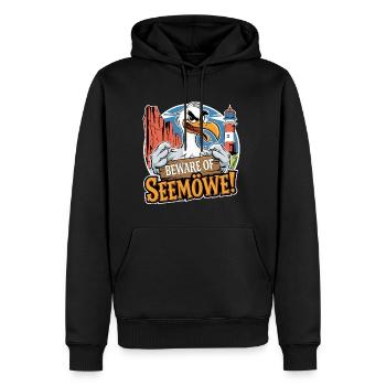 Beware of Seagull - Men’s Premium Organic Hoodie - black - Front - Nico (187cm)