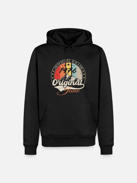 June 1976 Original 1976 Anniversary 1976 June - Men’s Premium Organic Hoodie - black