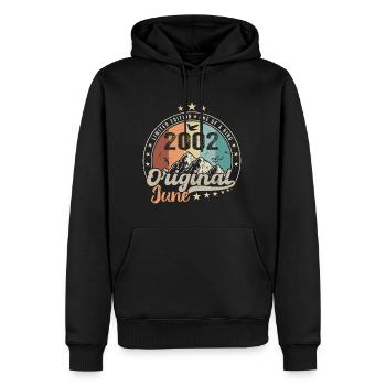 Juni 2002 Retro Vintage Geburtstagsgeschenk 2002 - Männer Premium Bio Hoodie - Schwarz - Vorne - Nico (187cm)