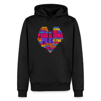 Parapente Heart, Pour les amateurs de parapente - Sweat à capuche Premium bio Homme - noir - Devant - Nico (187cm)