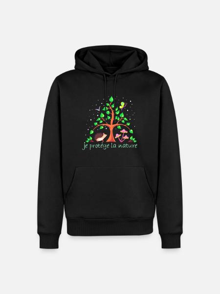 arbre protecteur - Sweat à capuche Premium bio Homme - noir