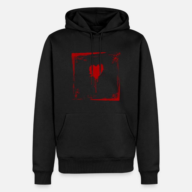 Liebe - Männer Premium Bio Hoodie - Schwarz