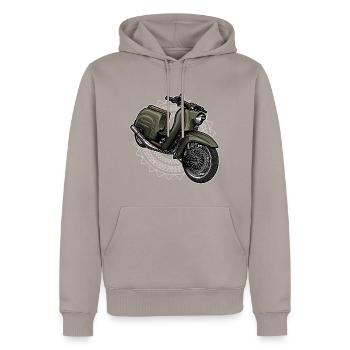Schwalbe KR51/1 // Illustration - Männer Premium Bio Hoodie - Taupe - Vorne - Nico (187cm)