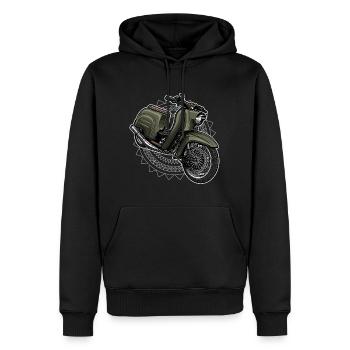 Schwalbe KR51/1 // Illustration - Sweat à capuche Premium bio Homme - noir - Devant - Nico (187cm)