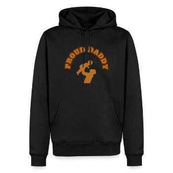 Fier Papa Enfant Fille Marron - Sweat à capuche Premium bio Homme - noir - Devant - Nico (187cm)