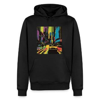 Erlebe New York - Urbane T-Shirt - Männer Premium Bio Hoodie - Schwarz - Vorne - Nico (187cm)