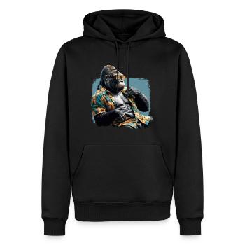 Gorilla - Men’s Premium Organic Hoodie - black - Front - Nico (187cm)