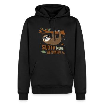 Design paresseux cool avec des lunettes de soleil - Sweat à capuche Premium bio Homme - noir - Devant - Nico (187cm)