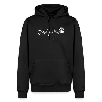 heartbeat hund - Sweat à capuche Premium bio Homme - noir - Devant - Nico (187cm)