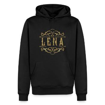 Lena or - Sweat à capuche Premium bio Homme - noir - Devant - Nico (187cm)