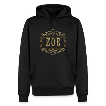 Zoé or - Sweat à capuche Premium bio Homme - noir - Devant - Nico (187cm)