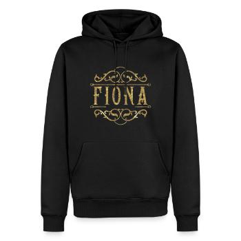 Fiona or - Sweat à capuche Premium bio Homme - noir - Devant - Nico (187cm)
