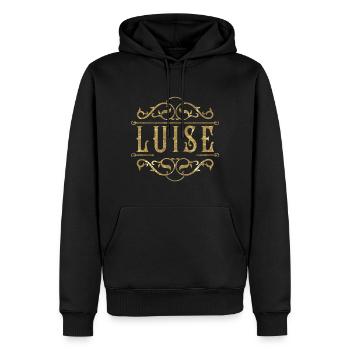 Luise gold - Männer Premium Bio Hoodie - Schwarz - Vorne - Nico (187cm)