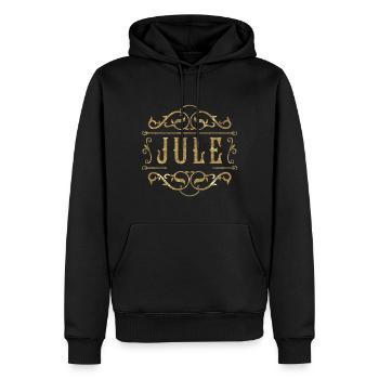 Jule gold - Männer Premium Bio Hoodie - Schwarz - Vorne - Nico (187cm)