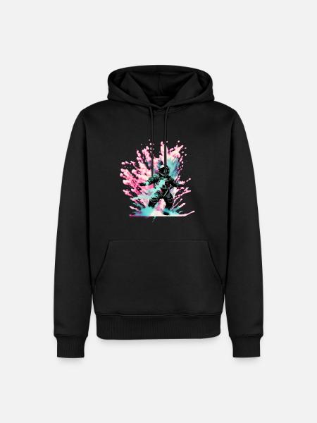 Astronaut Surfing in space - Men’s Premium Organic Hoodie - black