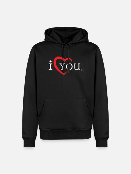 I love you white - Männer Premium Bio Hoodie - Schwarz