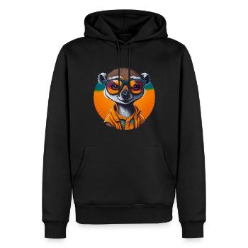 Cool Look Meerkat | Sonnenbrillen Erdmännchen - Männer Premium Bio Hoodie - Schwarz - Vorne - Nico (187cm)