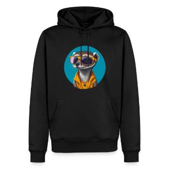 Cool Look Meerkat | Sonnenbrillen Erdmännchen - Männer Premium Bio Hoodie - Schwarz - Vorne - Nico (187cm)