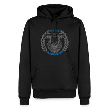 Les moutons restent calmes et suivent le troupeau - Sweat à capuche Premium bio Homme - noir - Devant - Nico (187cm)