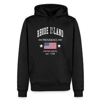 Rhode Island - Sweat à capuche Premium bio Homme - noir - Devant - Nico (187cm)