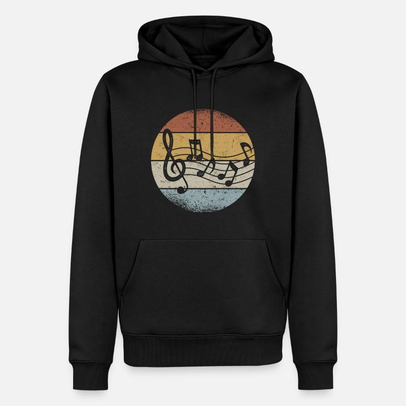 Musique Violon Clef Retro Clef - Sweat à capuche Premium bio Homme - noir