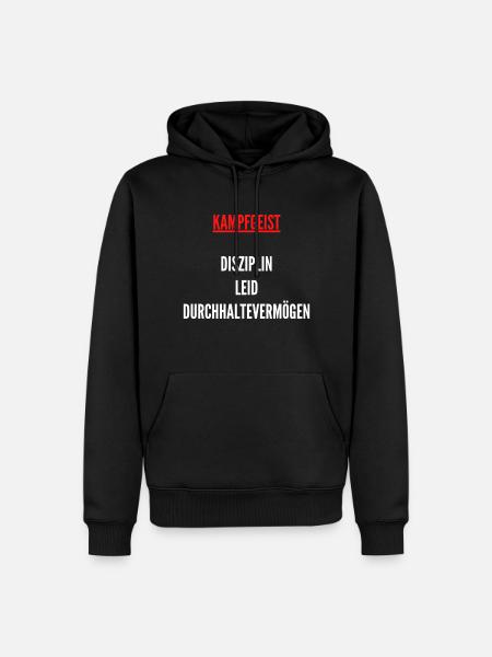 Kampfgeist - Männer Premium Bio Hoodie - Schwarz
