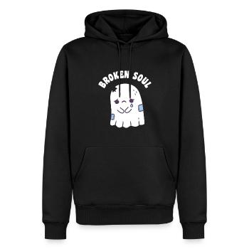Triste fantôme âme brisée - Sweat à capuche Premium bio Homme - noir - Devant - Nico (187cm)