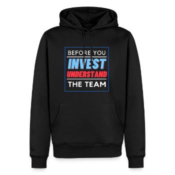bevor Sie investieren - Team - Männer Premium Bio Hoodie - Schwarz - Vorne - Nico (187cm)