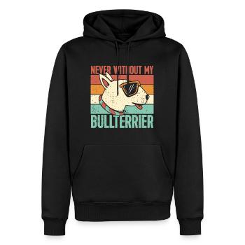 Never without my Bull Terrier - Men’s Premium Organic Hoodie - black - Front - Nico (187cm)