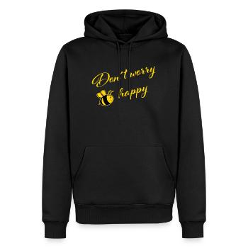 Don´t worry Bee happy - Männer Premium Bio Hoodie - Schwarz - Vorne - Nico (187cm)
