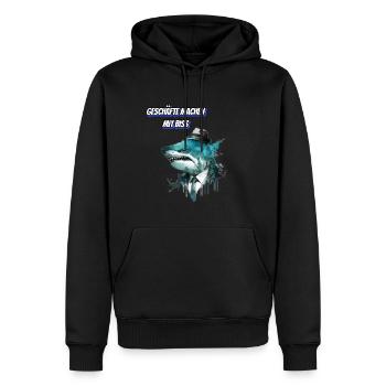 Geschäfte machen mit Biss-Einfach tierisch! - Männer Premium Bio Hoodie - Schwarz - Vorne - Nico (187cm)