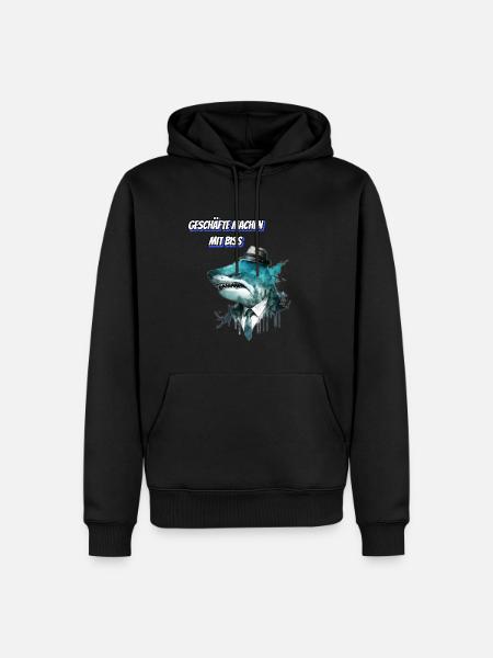 Geschäfte machen mit Biss-Einfach tierisch! - Männer Premium Bio Hoodie - Schwarz