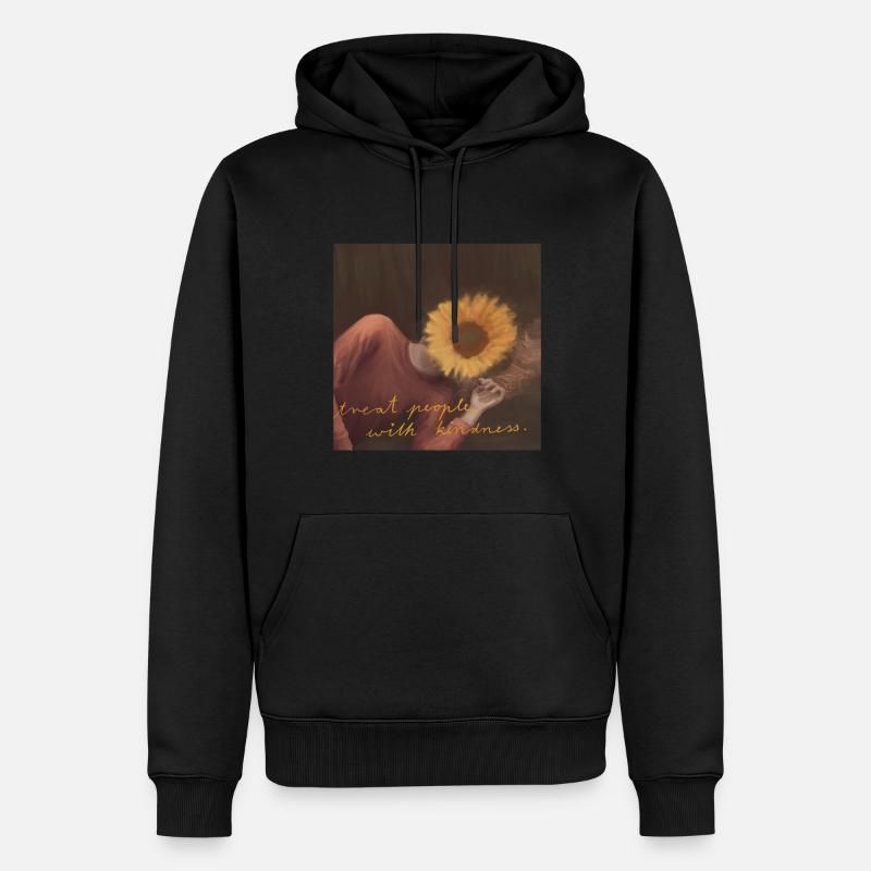 Behandle Menschen mit Freundlichkeit - Männer Premium Bio Hoodie - Schwarz