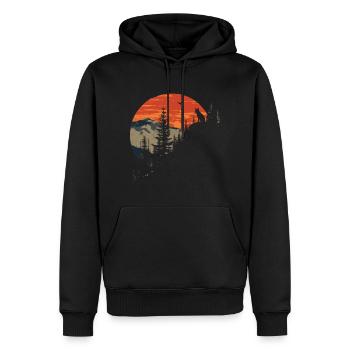 Fuchs Kopf Wald Tier Natur Bäume Baby Fuchs - Männer Premium Bio Hoodie - Schwarz - Vorne - Nico (187cm)