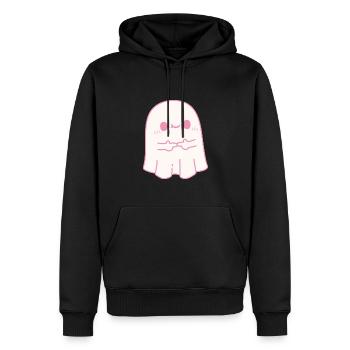 Fantôme timide mignon - Sweat à capuche Premium bio Homme - noir - Devant - Nico (187cm)