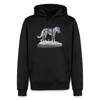 Ein Hund aus Wasser / Wassertropfen bestehend - Männer Premium Bio Hoodie - Schwarz - Vorne - Nico (187cm)