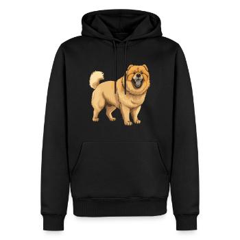 Chow Chow Chien - Sweat à capuche Premium bio Homme - noir - Devant - Nico (187cm)