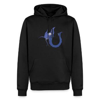 Serpent Chimere dss 1 AI 1 - Sweat à capuche Premium bio Homme - noir - Devant - Nico (187cm)