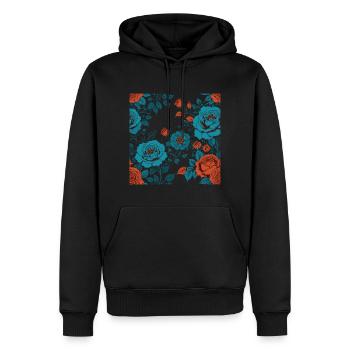 Schönes buntes Blumenmuster - Männer Premium Bio Hoodie - Schwarz - Vorne - Nico (187cm)