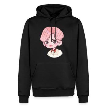 Chibi Jin Blood sweat and tears - Sweat à capuche Premium bio Homme - noir - Devant - Nico (187cm)