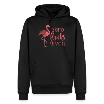 Zéro troupeaux donnés - cadeau de flamant rose - Sweat à capuche Premium bio Homme - noir - Devant - Nico (187cm)