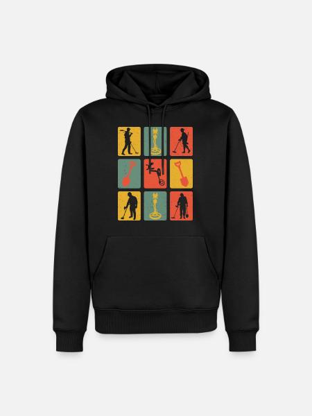 Metal Detector Retro - Men’s Premium Organic Hoodie - black