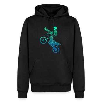 Motocross Supermoto Moto Dirt - Sweat à capuche Premium bio Homme - noir - Devant - Nico (187cm)