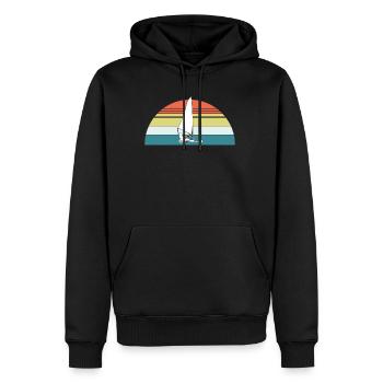 Vintage Retro Beach Sailing - Sweat à capuche Premium bio Homme - noir - Devant - Nico (187cm)