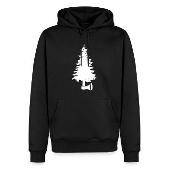Cadeau de lancer de hache de hache d’arbre - Sweat à capuche Premium bio Homme - noir - Devant - Nico (187cm)