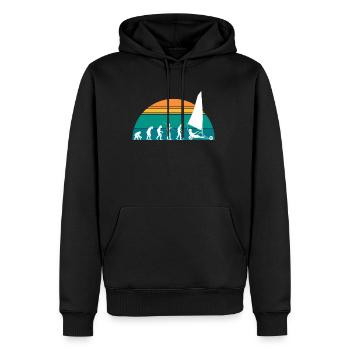 Vintage Retro Evolution Beach Sailor - Men’s Premium Organic Hoodie - black - Front - Nico (187cm)