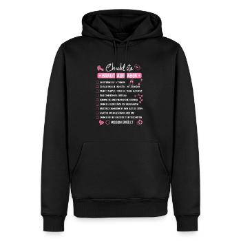 JGA Mutprobe Checkliste Braut Aufgaben - Männer Premium Bio Hoodie - Schwarz - Vorne - Nico (187cm)