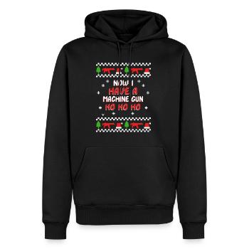 Ho ho ho maintenant j’ai une mitrailleuse - Sweat à capuche Premium bio Homme - noir - Devant - Nico (187cm)